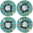 thumbnail image 2 of Shower Caps,Blue Fantasy Creatures Pattern Waterproof Shower Cap for Women 4 Pieces,Double Reusable Hair Cover for Shower PEVA Elastic Stretch Hem, 2 of 7