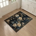 thumbnail image 3 of ODIKA Round Shaped Romance Chinoiserie Vine Border Solid Geometric Non-Slip Chair-Friendly for Home Office, Hallway, Laundry Room, 3 of 7
