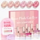 thumbnail image 1 of Set de esmaltes de uñas en gel Double Rhythm Cat Eye, 15 ml x 6 unidades, color rosa, 1 of 9