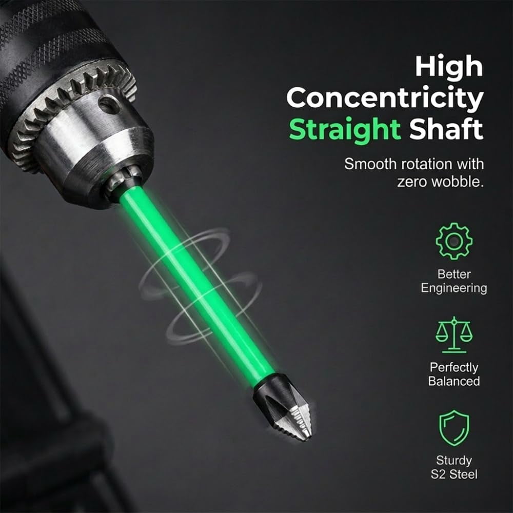 Screwdriver Bit Set, S2 Steel Impact Driver Bit Set with Strong Magnet, Anti-Slip Power Drill Bits for Electric Screwdriver, Power Drill and Hand Tool