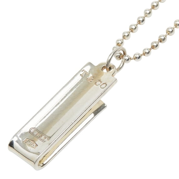 Pre-Owned Tiffany & Co. 1837 Bar Pendant Long Necklace with Ball Chain, 925 Sterling... (Good)