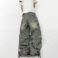 thumbnail image 4 of Mrmall Mens Baggy Wide Leg Jeans Hip Hop Y2K Denim Jeans Streetwear, 4 of 6