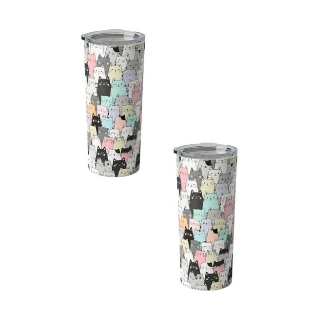 Duo de termos de 590 ml diseño cute de gatos