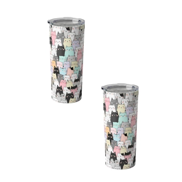 Duo de termos de 590 ml diseño cute de gatos