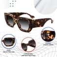 thumbnail image 4 of FEISEDY Oversized Square Sunglasses for Women Men Thick Frame Shades B4074, 4 of 15