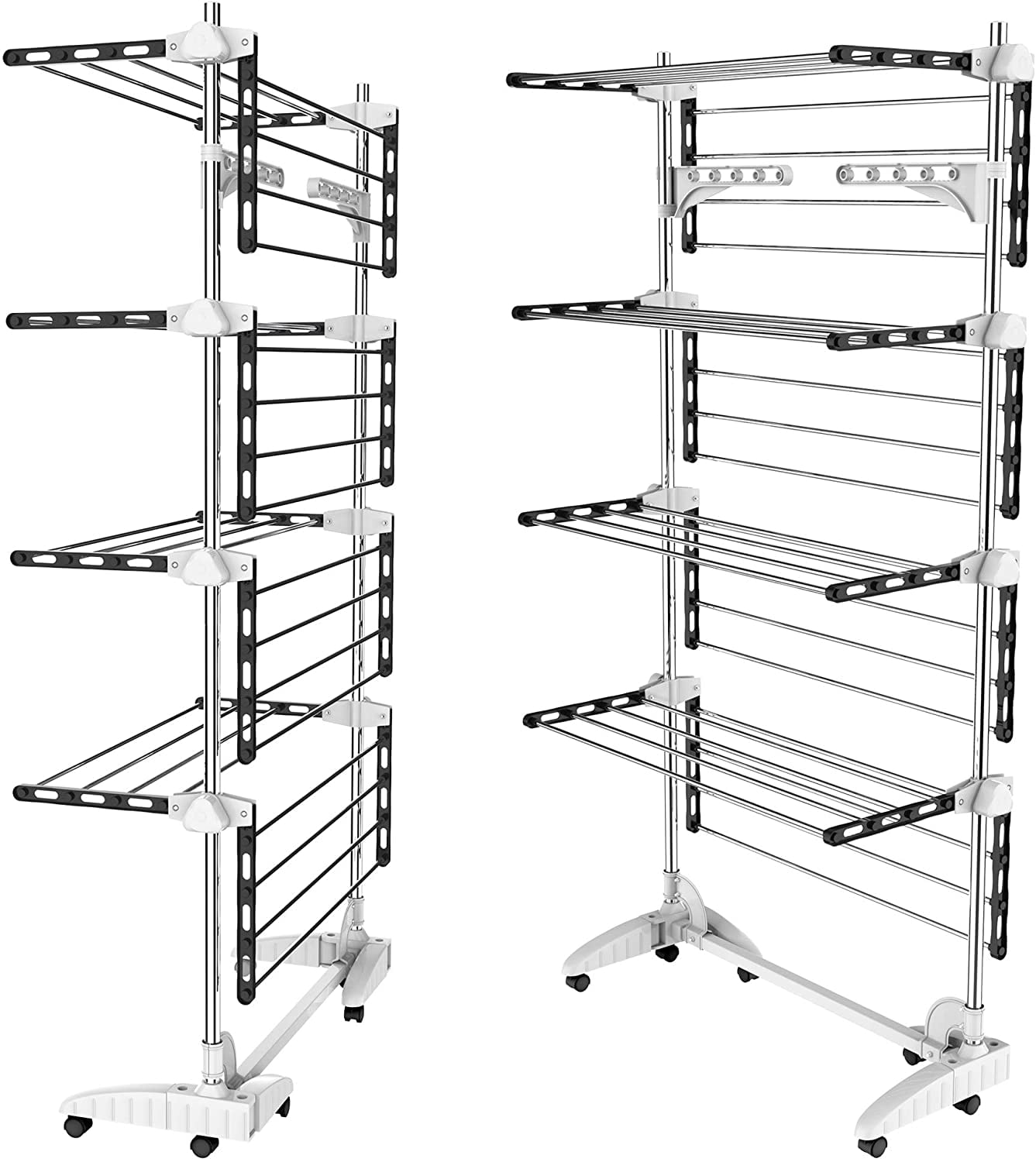 Todeco Rolling Laundry Drying Rack, 4 Tier Folding Ubuy Kosovo