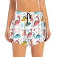 thumbnail image 4 of Lsque Dinosaur Printed Women's Running Shorts with Liner Pockets,Elastic Quick Dry Workout Athletic Gym Yoga Shorts,Womens High Waist Shorts-Small, 4 of 9