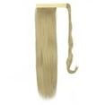 thumbnail image 3 of 20" Long Straight Clip On Pony Tail Hair Pieces Ombre Dip Dyed Wrap Around Ponytail Hair Extensions Hairpieces(80G Natural black to honey blonde), 3 of 8