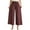 Coffee, variant on Bell Bottoms Women Solid Casual Pocket Elastic Waist Belt Loose Pants Cropped Pants Wide Leg Pants Slacks for Women Navy XL