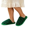 thumbnail image 2 of Fnooota Womens Fuzzy Slippers, Warm Non Slip Breathable Winter House Slippers Home Shoes Green Size 8-8.5, 2 of 6