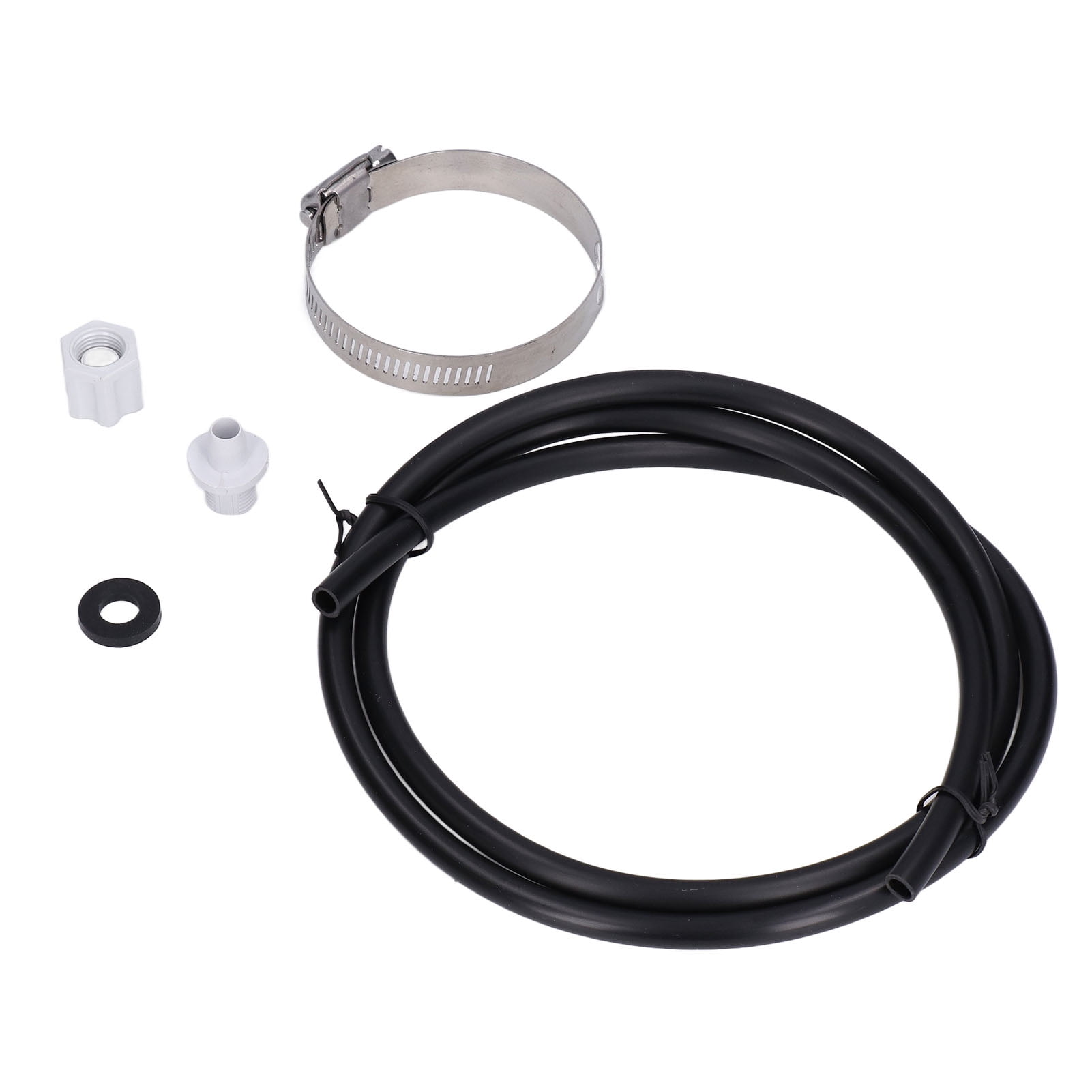 Chlorinator feeder connection kit with nut and washer clamp tube