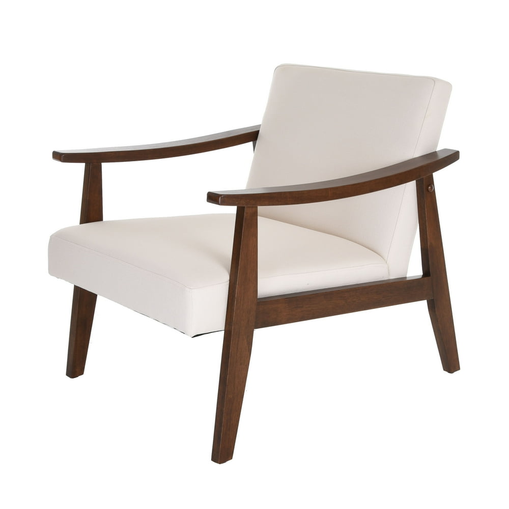 Zenvida Mid Century Modern Accent Armchair Solid Hardwood Upholstered