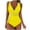 Yellow, variant on Women 2 Piece Swimsuit V Neck Sleeveless Mesh Patchwork Built In Bra Bathing Suit Hide Belly Swimwear (M, Blue)