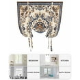 thumbnail image 6 of Southwestern Boho Tie Up Curtains for Window, Thermal Insulted Balloon Shade Adjustable Rod Pocket Curtains Valance Panels for Kitchen Bathroom Cafe 42 x 54 Blue Brown Retro Geometric Ethnic, 6 of 6
