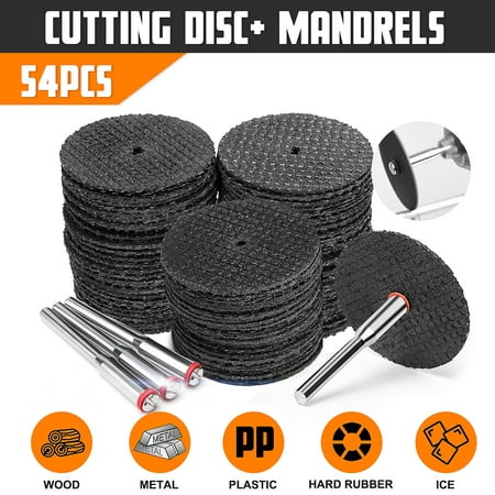 50pcs Cut Off Wheel Disc Fiberglass Reinforced W/ 2 Mandrel Tool For Dremel Rotary Abrasive Tools Cutting with 4 (Best Tool To Cut Fiberglass)