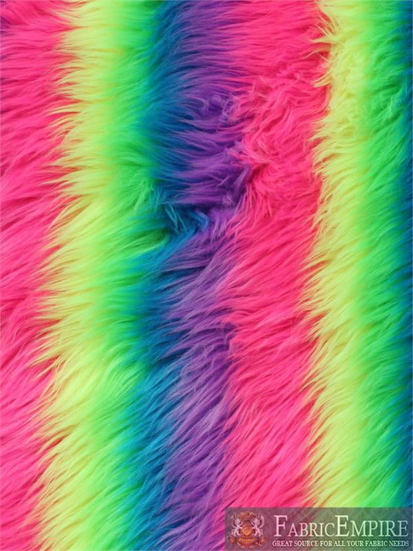 Rainbow 2 Rainbow Striped Faux Fur by the Yard Diy Costume Accessories