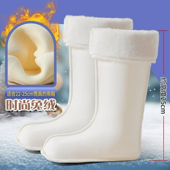 HONMEET 1 Pair Thick Insulated Rain Boot Liners Winter Socks for Hiking, Walking, Snowboarding Outdoor Gear Size L 40/41/42
