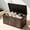 Dark Brown & Wood-Grain Brown, variant on Uforic 134 Gallon Lockable Outdoor Deck Box, Waterproof Resin Storage Box with Hydraulic Support, Patio Storage Bench for Garden Pool Supplies, Dark Brown & Wood-Grain Brown