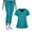Sky Blue #27, variant on WULMLEO Womens Scrub Sets 2 Piece V Neck Petite Scrubs Outfits Stretch Short Sleeve Working Nurse Uniform Shirts and Joggers Medical Casual Drawstring Comfortable Nursing Workwear Light Blue S
