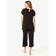 thumbnail image 2 of Joyspun Women's Scallop Trim Top and Capri Pants Sleep Set, 2-Piece, Sizes S to 3X, 2 of 4