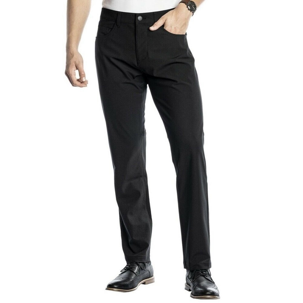 ZEROXPOSUR Men's Stretch Commuter 5-Pocket Pants in Black, 40x30 ...