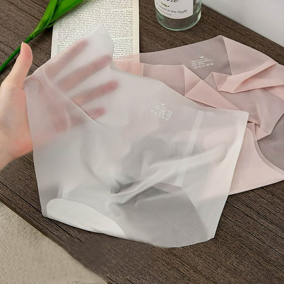 Swuxness Women's Thin Briefs, Women's Underwear, Women's Thin Ice Silk Seamless Thin Dry Comfortable Briefs Underwear for Ladies Beige, L