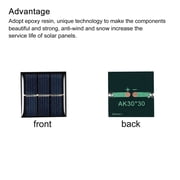 Mini Solar Panel Cell 1.5V 60mA 0.09W 30mm x 30mm for DIY Project Pack of 5