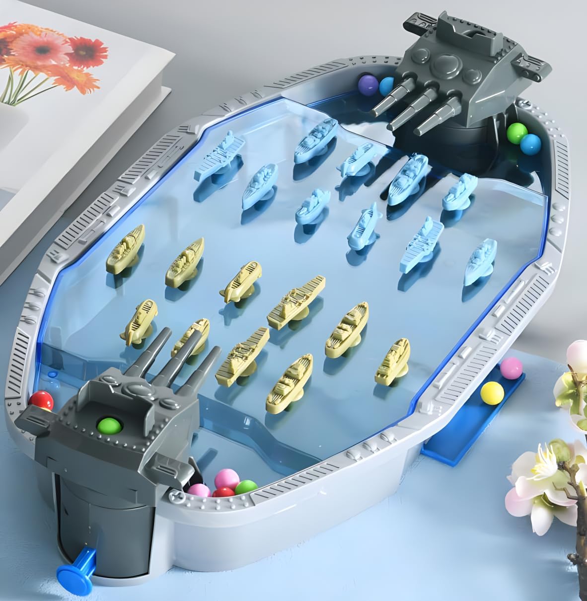 Trisquirrel Naval Battleships Shooting Game,Tabletop Warships Shot Game for 2 Players,Battle Competitive Toy for Age 6+,Fun for Kids & Adults