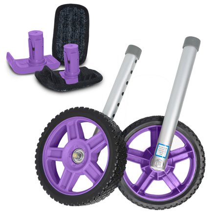 Top Glides 8 Inch Off-Road Walker Wheel Kits with Universal FlexFit Walker Ski Glides (Purple)