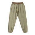 thumbnail image 4 of WRKEKC Mens Linen Pants Elastic Drawstring Waist Jogger Ankle Cuff Lightweight Trousers with Side Pockets for Summer Beach and Daily Relax Wear, 4 of 9