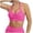 Pink, variant on Sports Bras for Women Breathable Workout Bra for Gym Backless Padded Longline Sports Bra for Women V-Neck Ruched Yoga Crop Top with Wide Straps and Cross Back Design