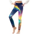 thumbnail image 2 of KkSLirnhs 7 Years Girls' Elastic Waistband Leggings, Lightweight & Stretchy, Perfect for Warm Weather, Durable for Active Play, Assorted Designs, Ages 3-9 Multicolor, 2 of 5