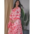 thumbnail image 6 of KALINI Floral Printed Anarkali Pure Cotton Kurta with Trousers & Dupatta - Indian Ethnic Traditional Wear Kurta Set, 6 of 7