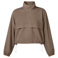 thumbnail image 4 of Holiday Shirt for Women Windproof Running Sport Coat Stand Up Collar Petite Tops for Women,Coffee,L, 4 of 4