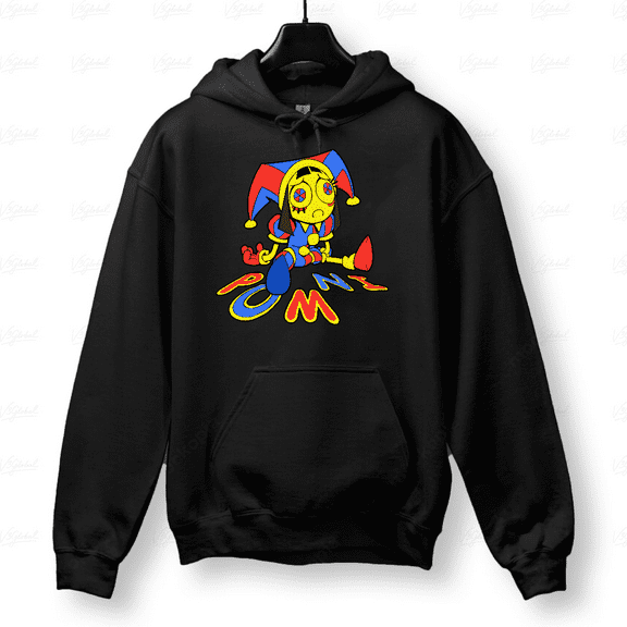 Digital Glow Funny Circus Cartoon Style Hoodie for Men & Women, up to Size 5XL