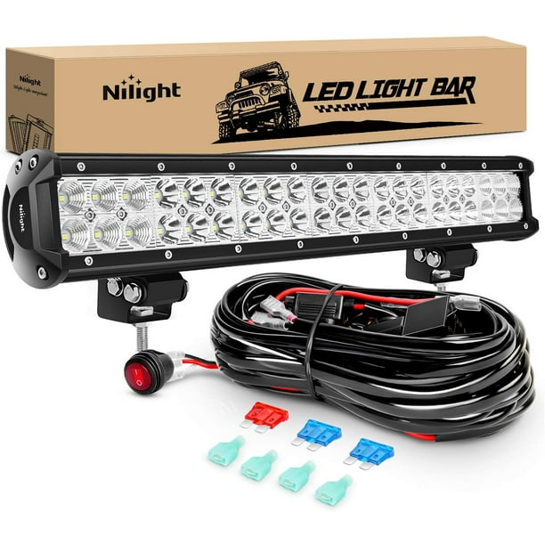 Nilight LIGHT BAR 20" 126W Spot Combo Driving Light for Jeep Off-Road ATV SUV with Wiring Harness kit - Walmart.com