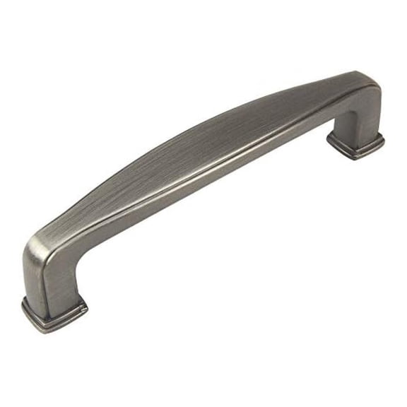 Cabinet Pulls 10 Pack - Antique Silver Handles 3-1/2 Inch Hole Centers - Modern Drawer Pulls for Kitchen Bathroom Furniture Hardware - 4 Inch Length