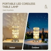 Crystal Table Lamp with Rechargeable RGB Bulb, 15 Color Modes, Remote Control Ambient Light for Bedroom, Living Room, Bar and Nightstand
