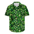 thumbnail image 4 of cllios Funny St Patricks Day Shirt Mens Hawaiian Shirts Short Sleeve Lucky Tshirts Casual Button Down Shamrock Printed Party Top Summer Shirts for Men, 4 of 5