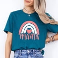 thumbnail image 2 of Bella Canvas Mama Rainbow Heart Mom Graphic T-Shirt Gift for Mother's Day, 2 of 5