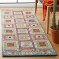 thumbnail image 2 of SAFAVIEH Aspen Priscilla Geometric Squares Wool Runner Rug, Pink/Gold, 2'3" x 7', 2 of 7