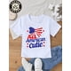 thumbnail image 1 of White Short Sleeve T-Shirt with Patriotic Bow and All American Cutie Print for Kids, 1 of 6