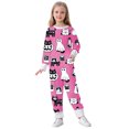 thumbnail image 4 of Tisuna Kids Halloween Pajamas Set For Girls Comfort Fit Cartoon Print Long Sleeve Crewneck Tops And Pants Sleepwear Toddler And Children Everyday Sleep Wear Set Size 7-8 Years Pink, 4 of 5