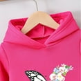 thumbnail image 6 of Tao Tao Toddler Baby Girls Clothes Butterfly Floral Print Hoodie Letter Graphic Sweatpants Fall Winter Outfits Set Hot Pink 100, 6 of 7