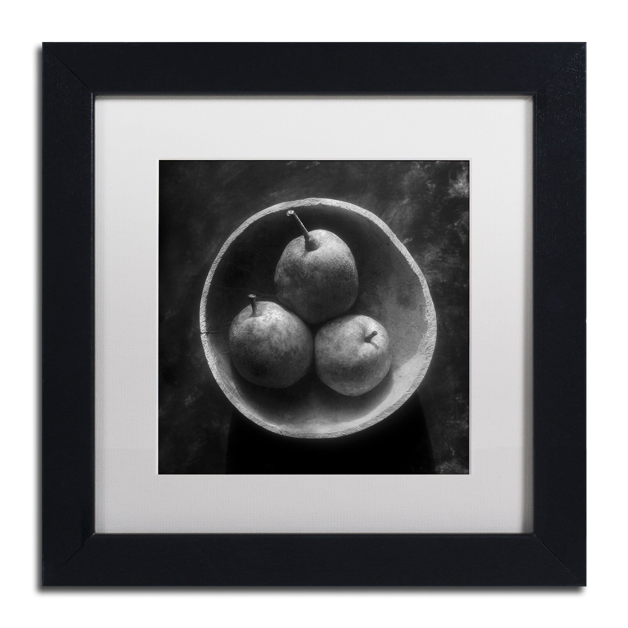 Trademark Fine Art "Circulo de Peras" Canvas Art by Moises Levy White Matte, Black Frame