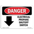 thumbnail image 1 of SignMission OS-DS-A-1218-L-2232 12 x 18 Po Signe de Danger OSHA - Interrupteur d'Arrêt de Propane Électrique, 1 of 1