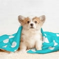 thumbnail image 2 of JUNZAN Waterproof Pet Blanket Dog Blankets, Aqua And White Polka Dot Pattern Printing Super Soft Warm,Urine Proof Washable Pet Blanket, 2 of 5