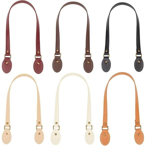 6 Colors Leather Bag Handles 6pcs 26.3 Inch Leather Bag Straps Sew on Purse Handles Short Handbag Strap Replacement Handles for DIY Handbags Shoulder Bags Crochet Bags Tote Bag Making diy