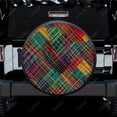 thumbnail image 2 of Motif à Carreaux Diagonaux Colorés Polyester Housse de Roue de Rechange Universelle pour Remorque RV SUV Camion Campeur, 2 of 5