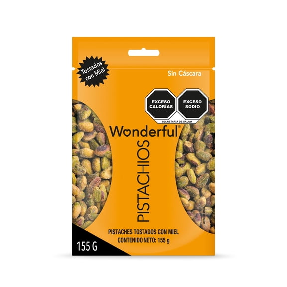 Pistaches Wonderful tostados con miel sin cáscara 155 g